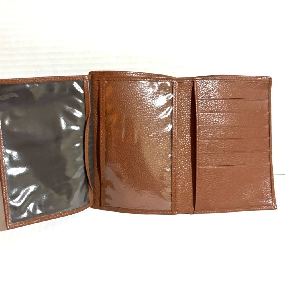 Longchamp unisex Brown Leather wallet Passport Holder